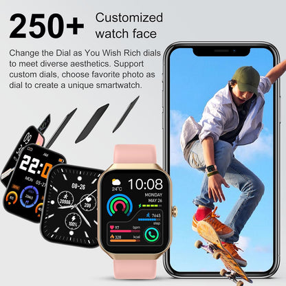 Jugeman P99 Smart Watch 1.96" Touchscreen Fitness Tracker Soft Cyan