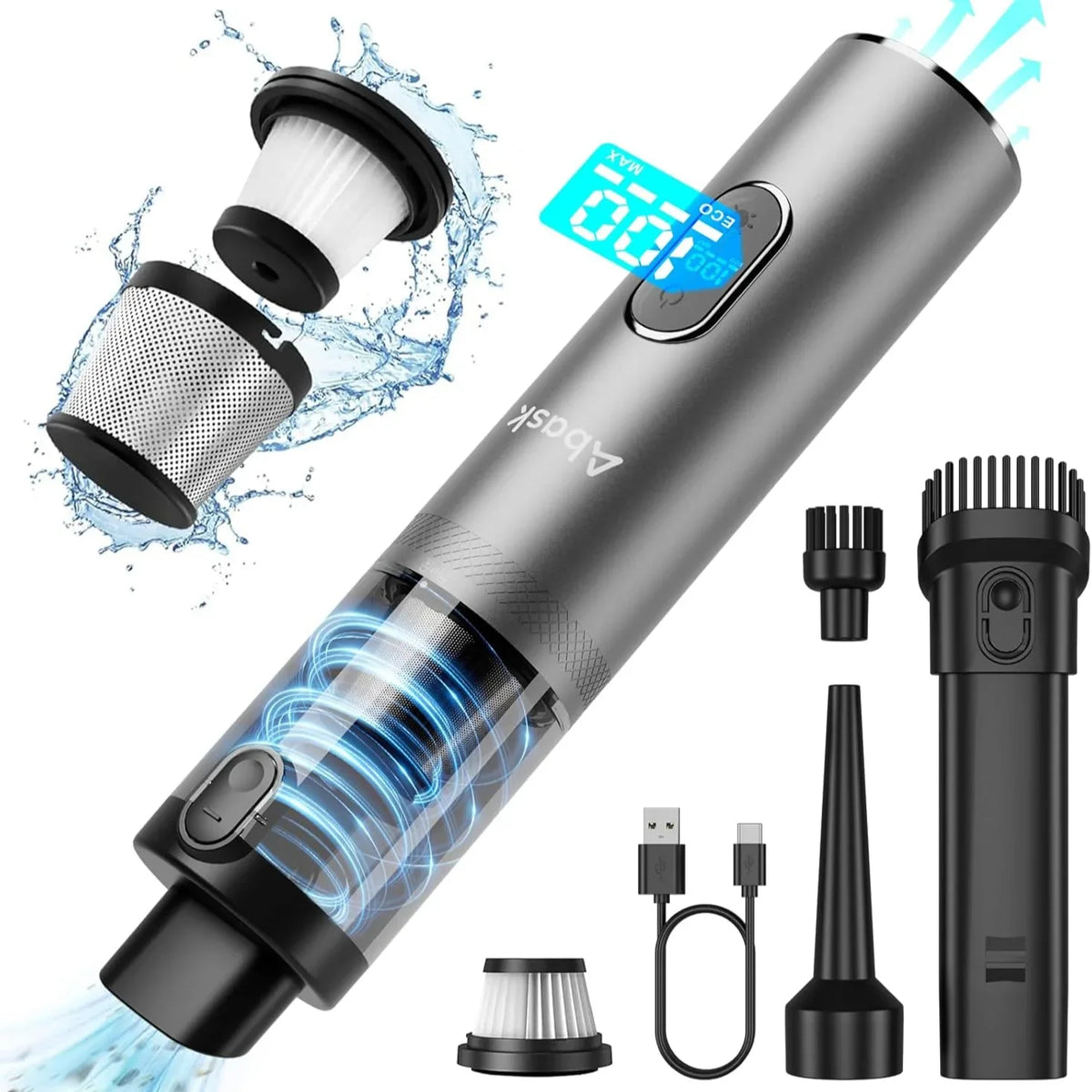 abask 21000PA Cordless 4-in-1 Handheld Mini Vacuum for Car - Gomix Brands Outlet