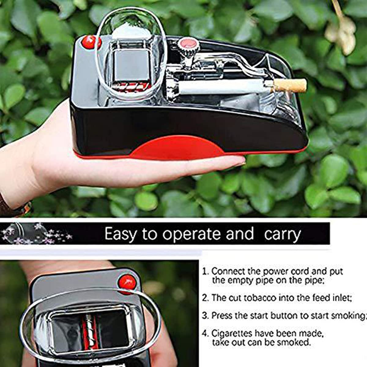 Hyzone Automatic Electric Cigarette Making Machine Small Household Red