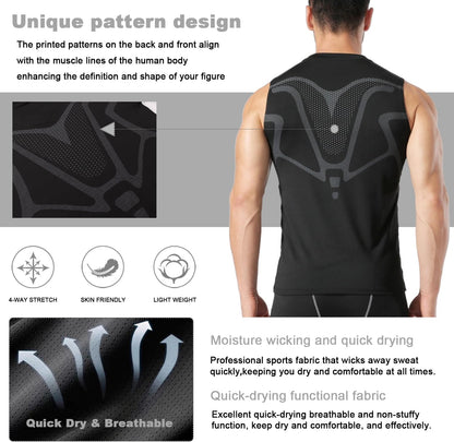 Smatstyle Men's Quick Dry Compression Sleeveless Sports Fitness Base Layer Tank Top