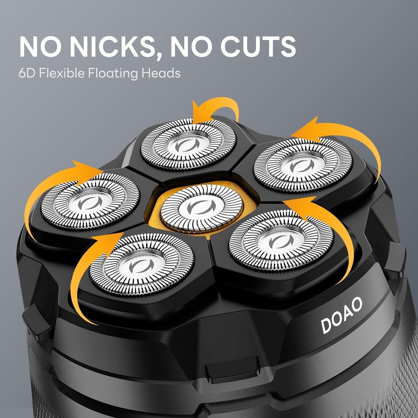 DOAO A6 Head Shaver for Men 6D Flexible Floating Heads Waterproof Cordless USB-C