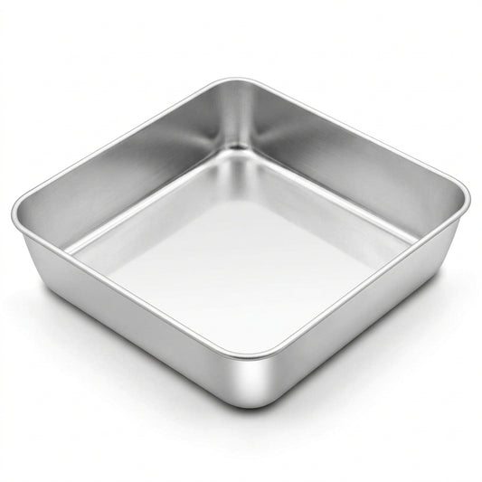 Onader Square Cake Brownie Baking Pan with Lid Stainless Steel Lasagna Pan