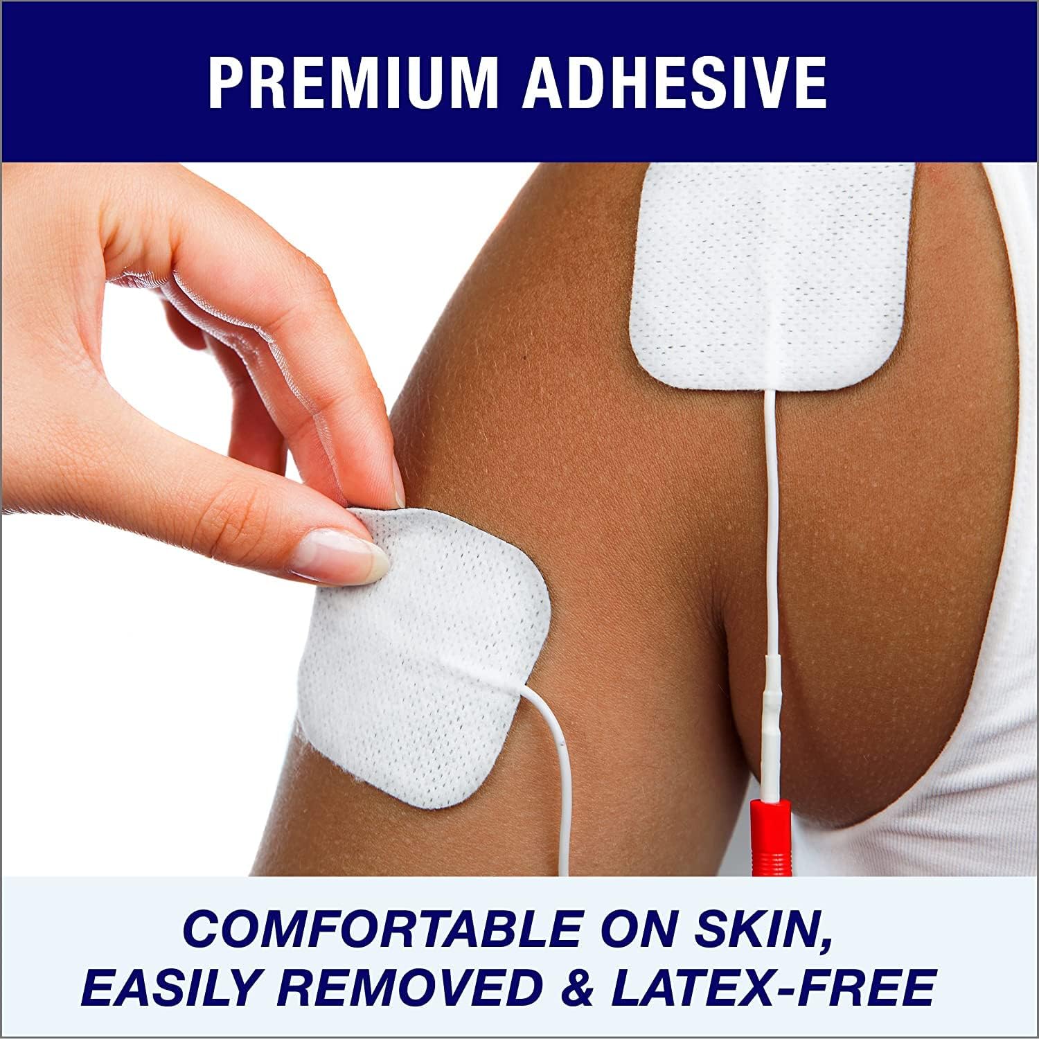 Frogetu 5x5 cm Reusable TENS/EMS Self‑Adhesive Electrode Pads