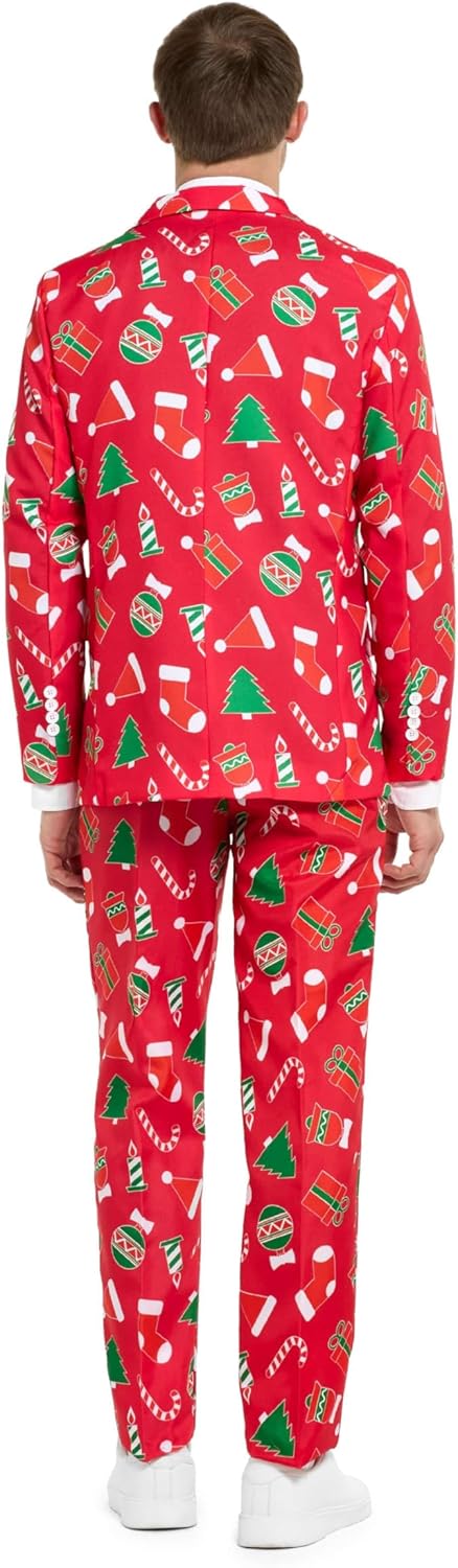 Offstream Festive Christmas Suit for Men with Colorful Prints
