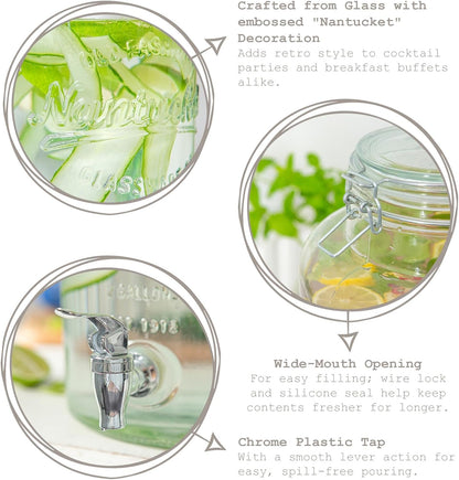 Rink Drink 8.7L Glass Drinks Dispenser with Chrome Tap