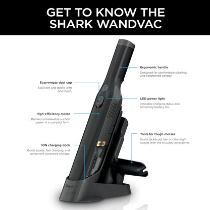 Shark WANDVAC Cordless Handheld Vacuum – Ultra-Light Powerful Pet Hair Cleaner