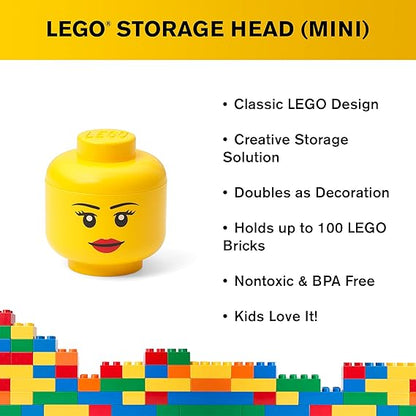 LEGO Storage Head for Kids Fun Organizer - Yellow