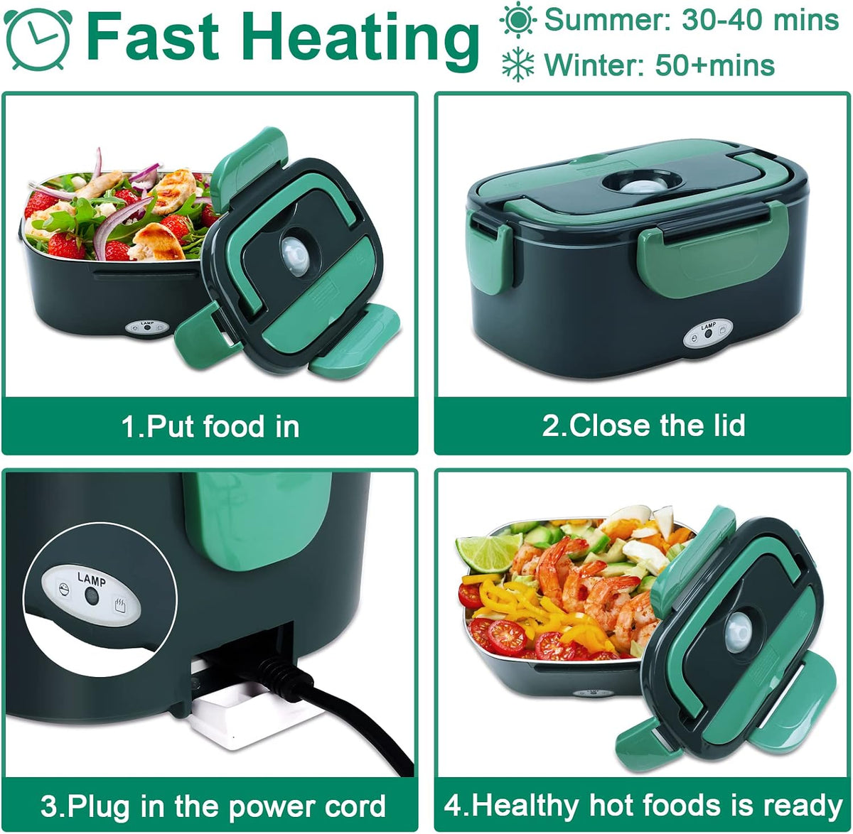 Gentre 4-in-1 Electric Heated Lunch Box 1.5L 60W