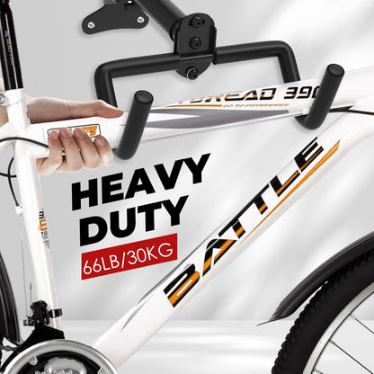 Xmdianss Wall Mount Bicycle Hanger Rack - Adjustable, Foldable, Scratch-Proof Storage