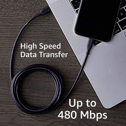 Amazon Basics USB-C to Lightning Cable MFi Certified Fast Charging Durable 1.8 m Black