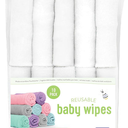 Bambino Mio Reusable Baby Wipes – Eco‑Friendly, Washable, Pack of 10