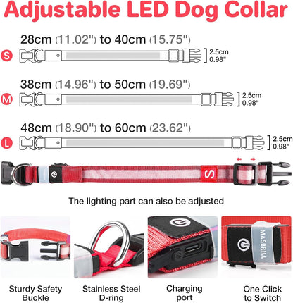 MASBRILL Rechargeable Security LED Pet Collar