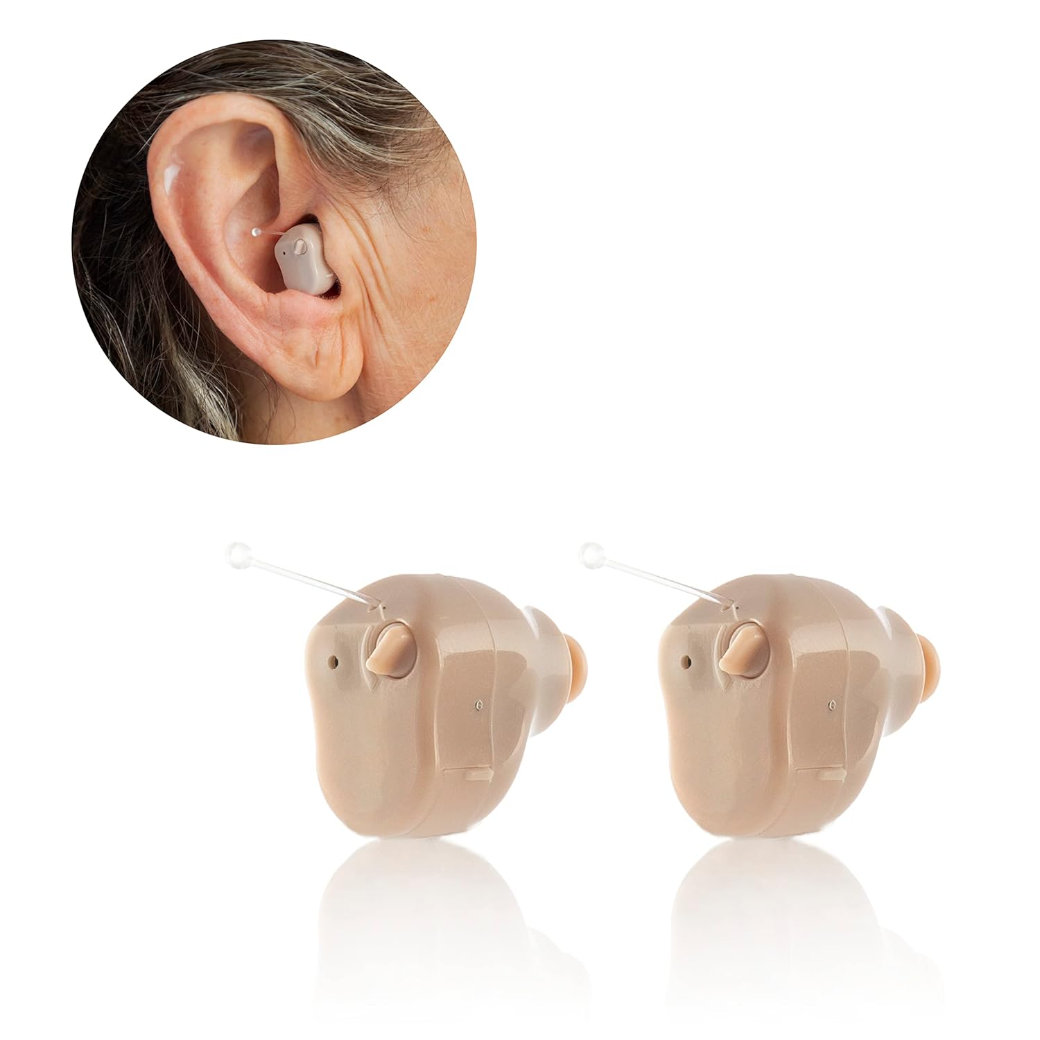 InnovaGoods Hearzy In‑Ear Sound Amplifier with 3 Modes, Mic, and 35‑Hour Battery