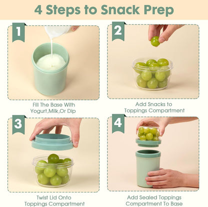 Mitsemmo Dual-Compartment Leakproof Portable BPA-Free Travel Snack Container