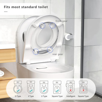 Adjustable Gray Potty Training Seat with Step Stool