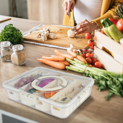 SHASUXTING 4‑Compartment Divided Serving Tray with Sealing Lid