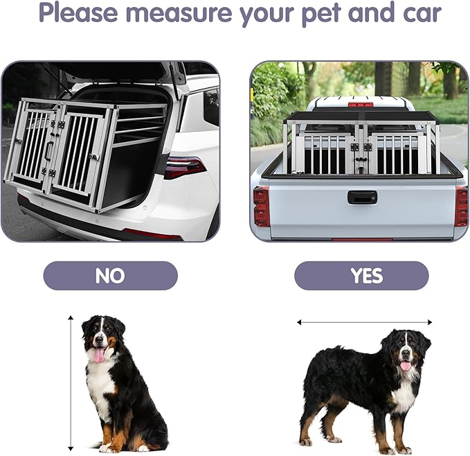 EUGAD Aluminum Dog Transport Box for Car Travel - Secure, Durable, and Easy-Clean