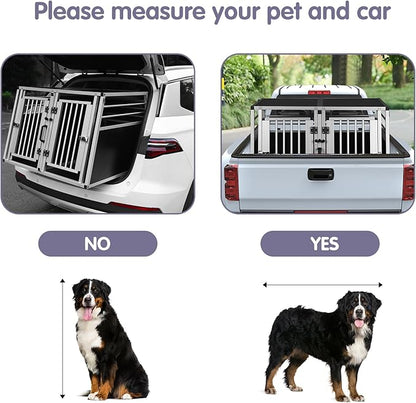 EUGAD Aluminum Dog Transport Box for Car Travel - Secure, Durable, and Easy-Clean