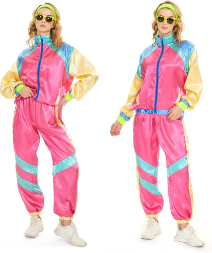 Hereneer Retro 80s 90s Pink Tracksuit with Accessories