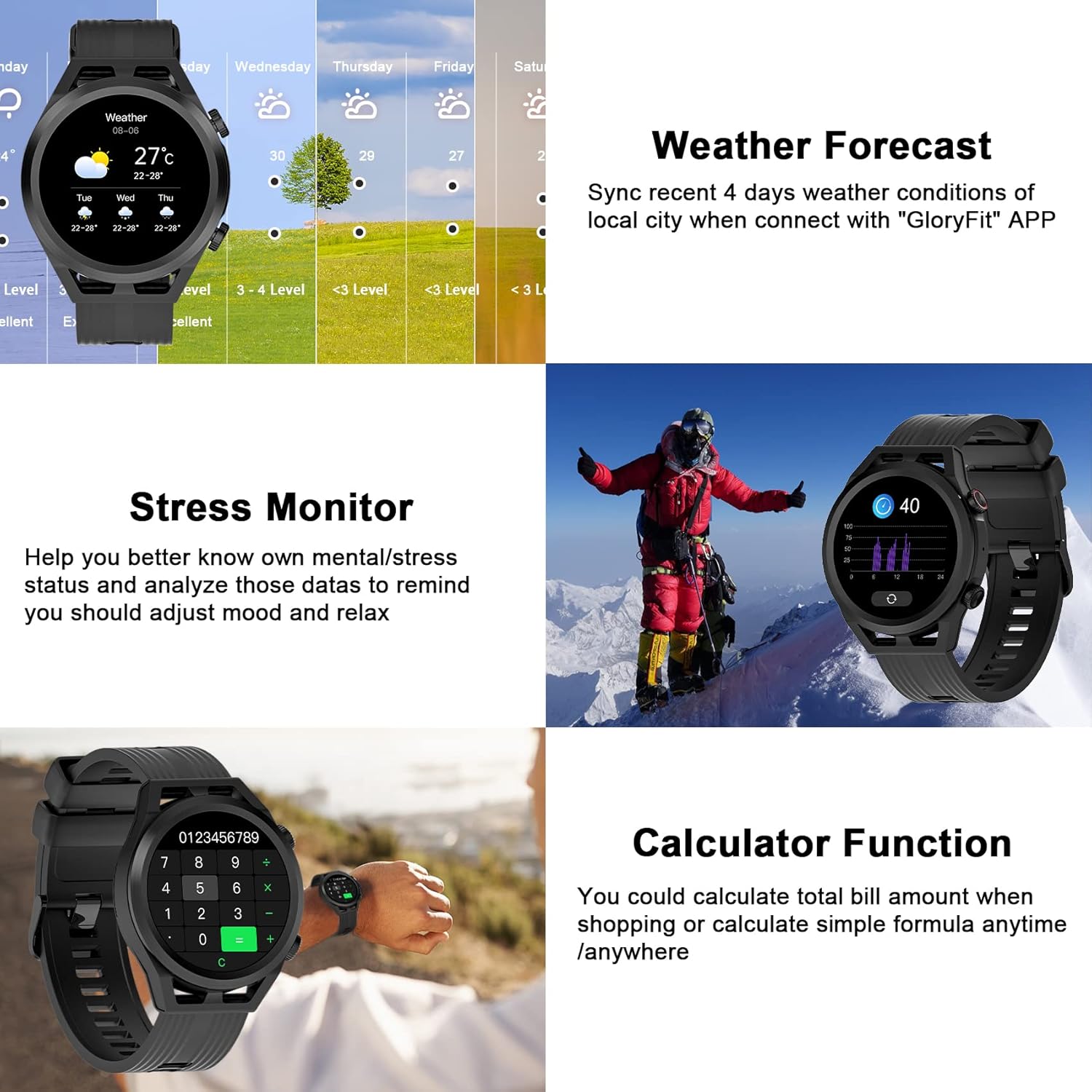 IOWODO R8Pro Waterproof Smartwatch with Call Answer, Music, 24 Sports