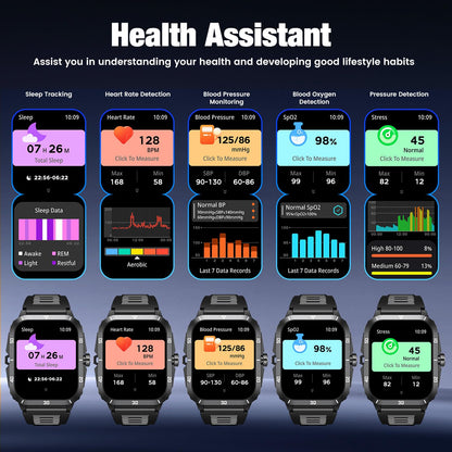 Men's 2.0" Full Touchscreen Smartwatch: Fitness Tracker, Call Function, Health Monitor