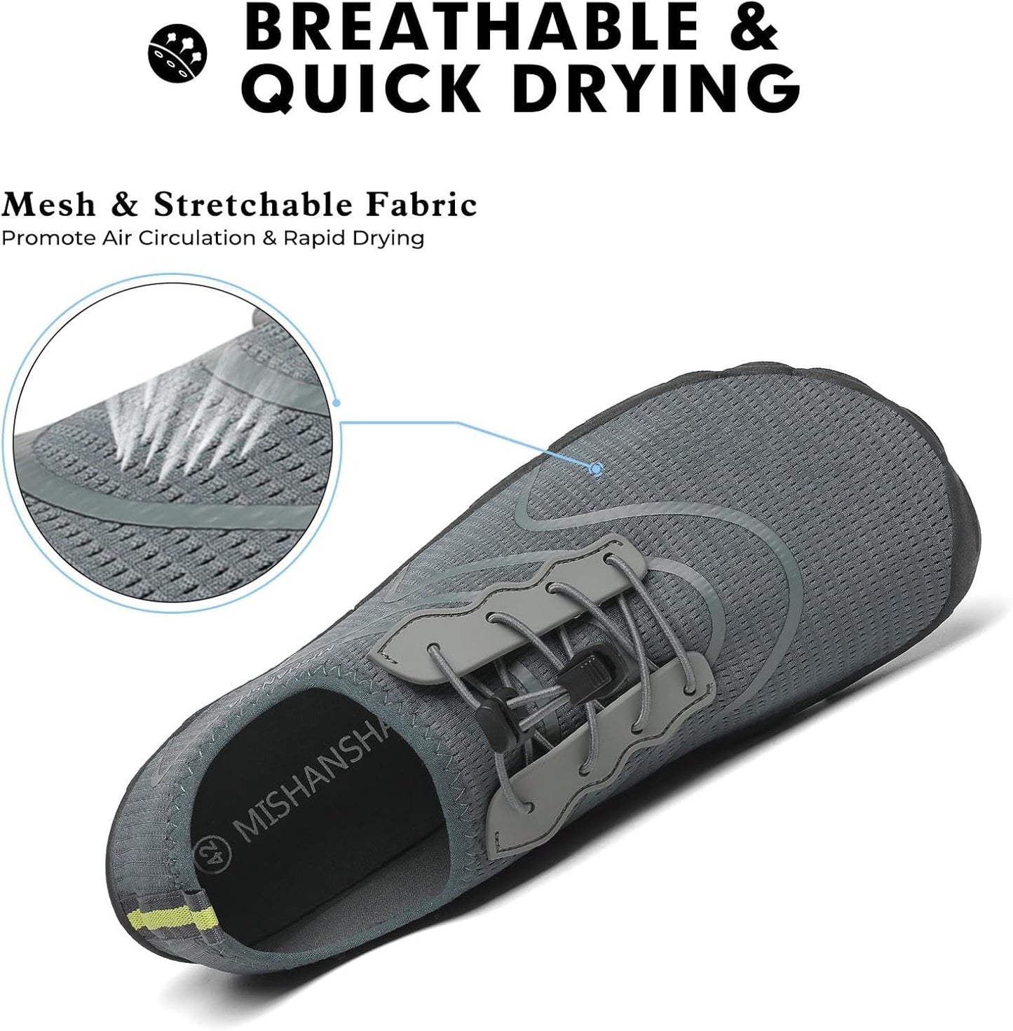 Mishansha Unisex Waterproof Swimming Shoes with Quick‑Dry Mesh Upper