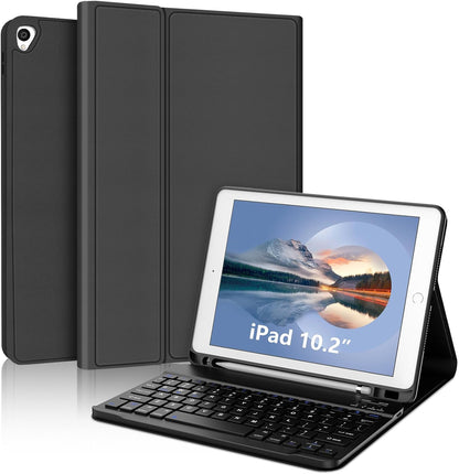 IVEOPPE Detachable Keyboard Case for iPad 10.2‑inch – Black, Lightweight, Backlit
