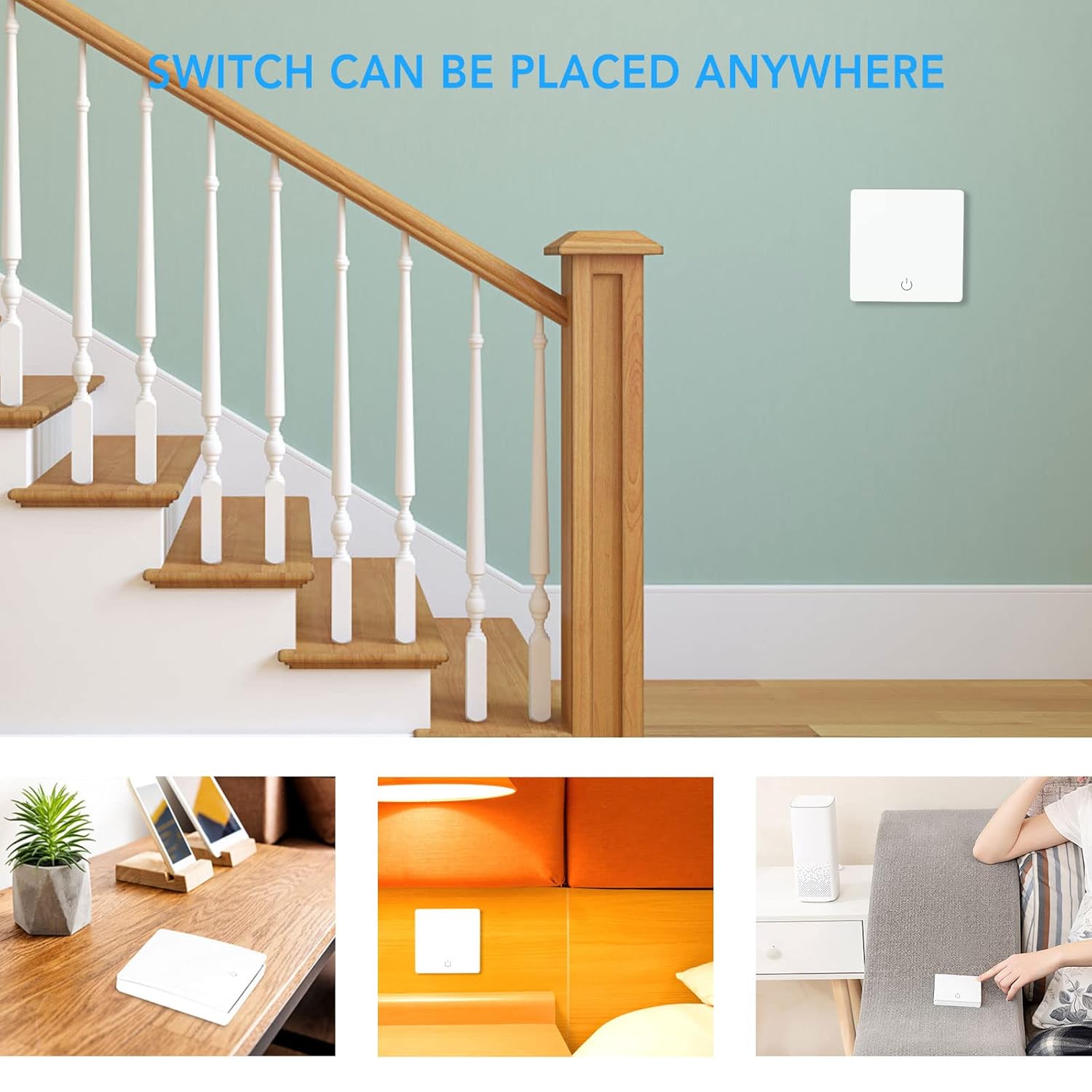 Battery-Free Kinetic Wireless Light Switch Set with 150m Range