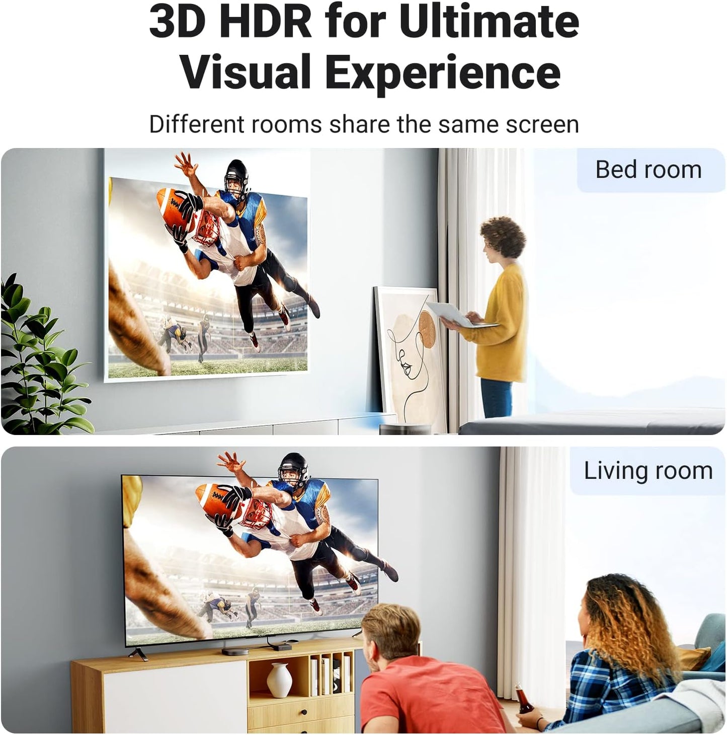 UGREEN 90513 1 in 2 Out 4K@60Hz HDMI Splitter for Dual Monitors Black