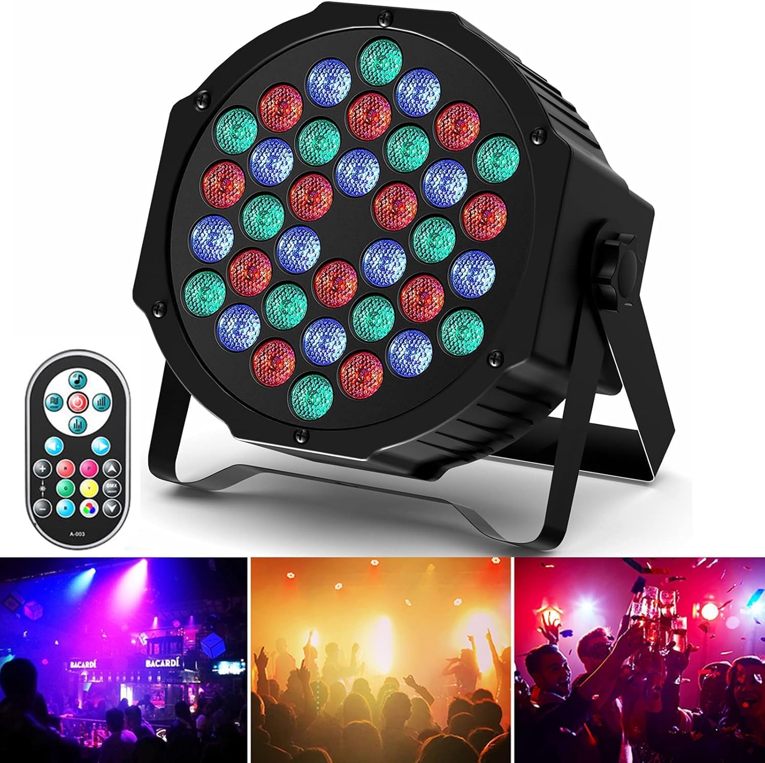 U`King HD-1082 RGB 36 LED Stage Light with Remote Control 72W