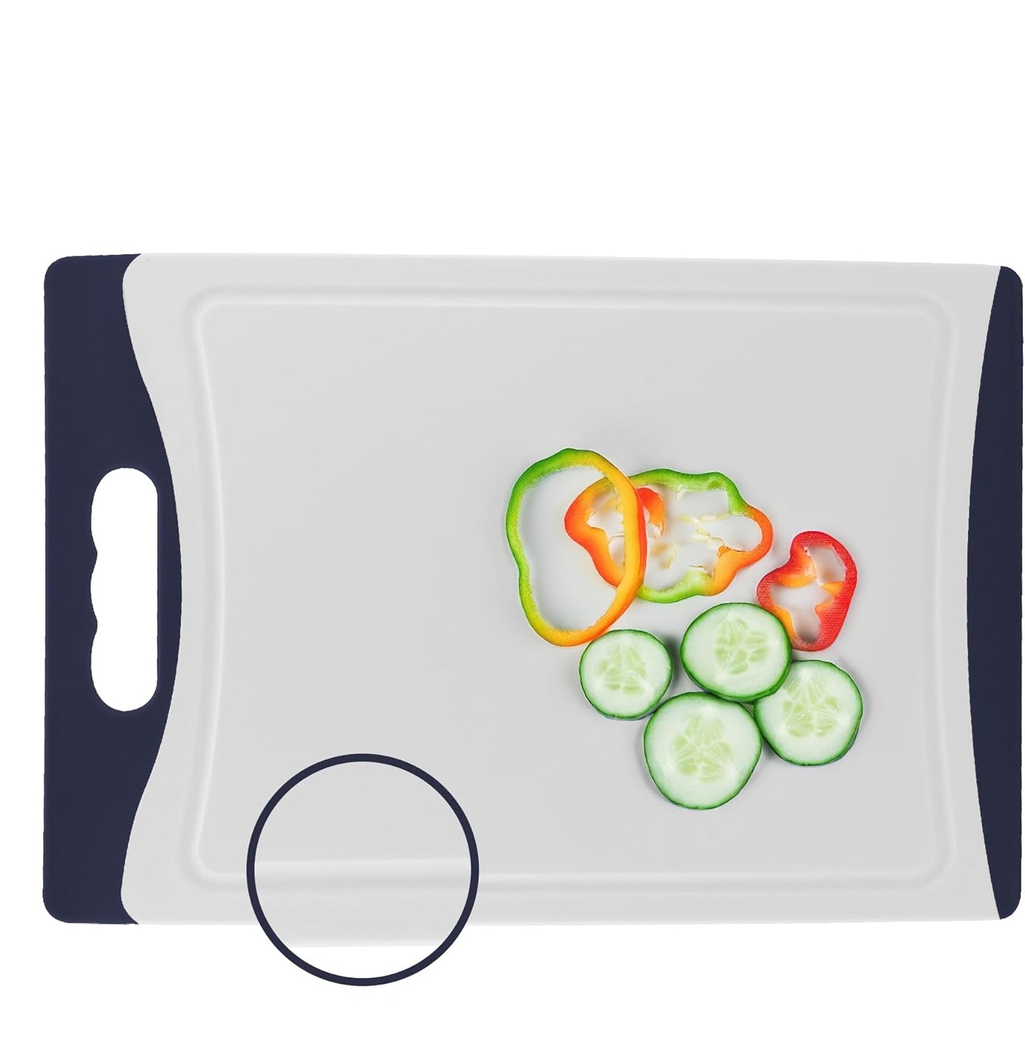 MaxxGoods White Plastic Chopping Board 20x15x8 cm Double‑Sided