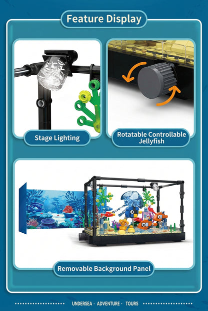 Pasyru Aquarium Building Set with LED Light 725 Pieces