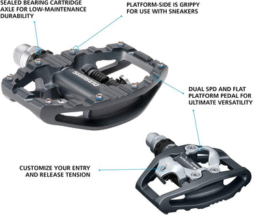 Shimano PD-EH500 Dual-Sided SPD Platform Pedals with Cleats