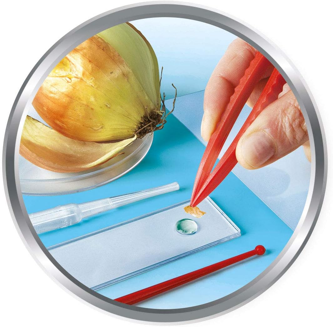 Clementoni Kids Science Microscope Kit – 50 Experiments, 600× Magnification