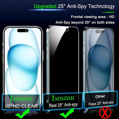 IMBZBK 3 Pack Privacy Screen Protector for iPhone 15