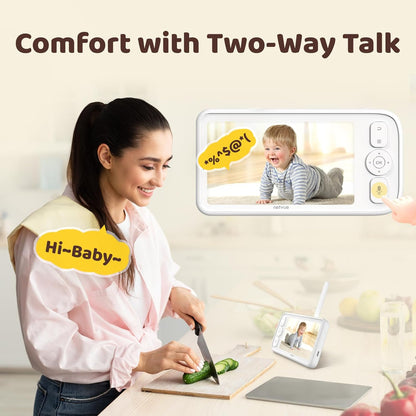 NETVUE Upgraded 5\" Baby Monitor Camera with 5000mAh Battery