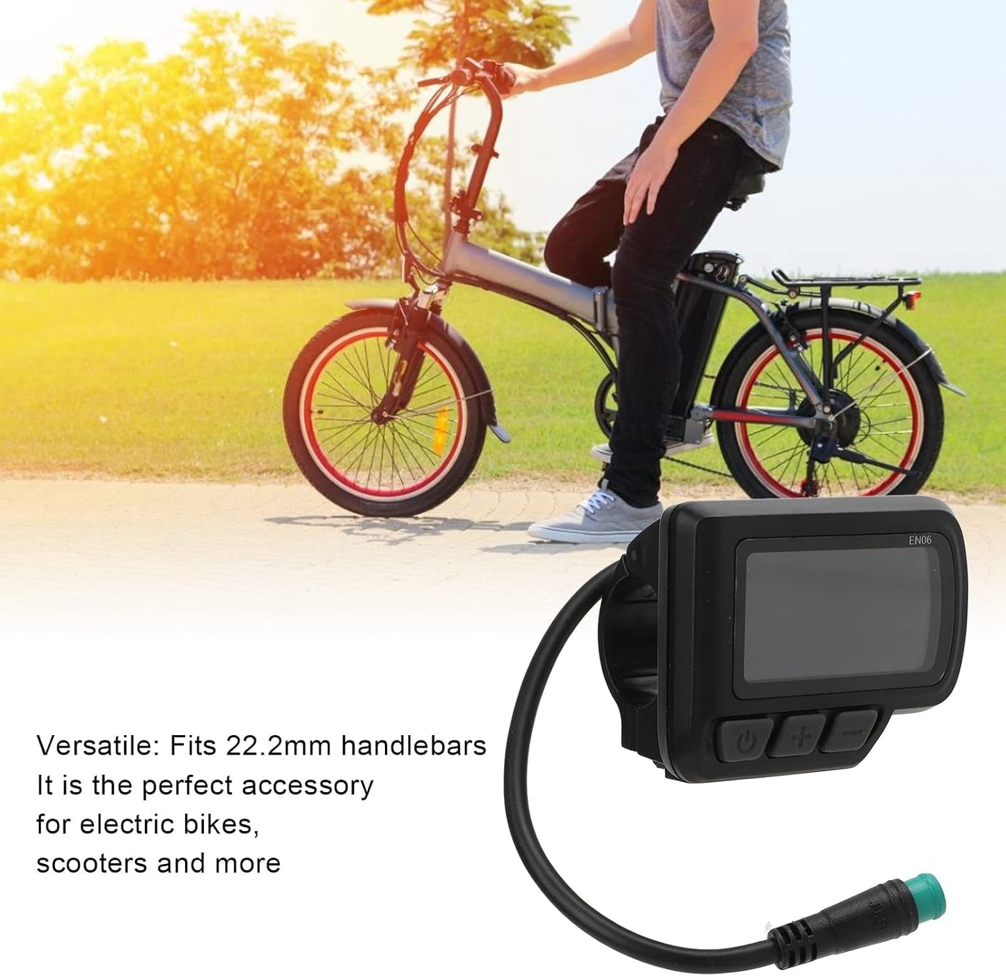 VGEBY EN06 Electric Bike LCD Display USB Handlebar Mount Speedometer for Scooter