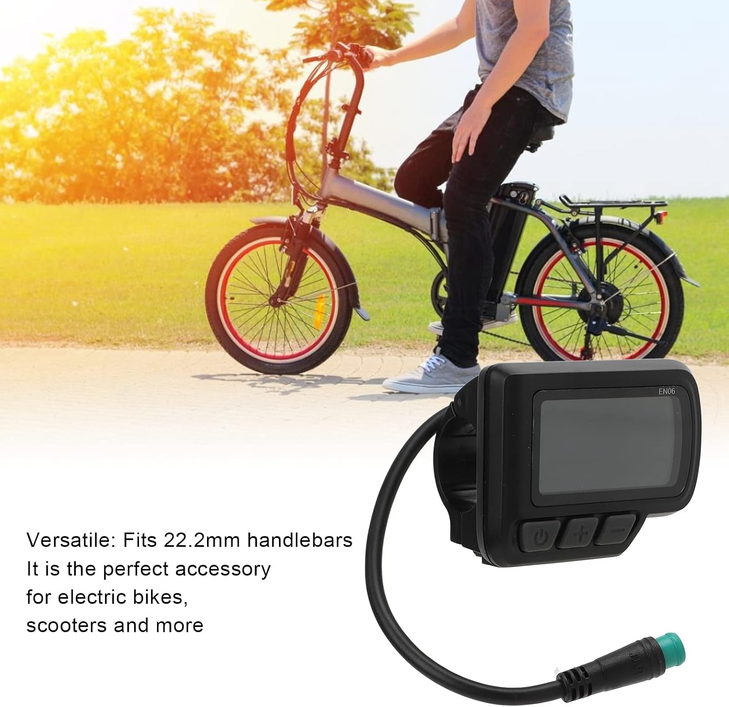 VGEBY EN06 Electric Bike LCD Display USB Handlebar Mount Speedometer for Scooter