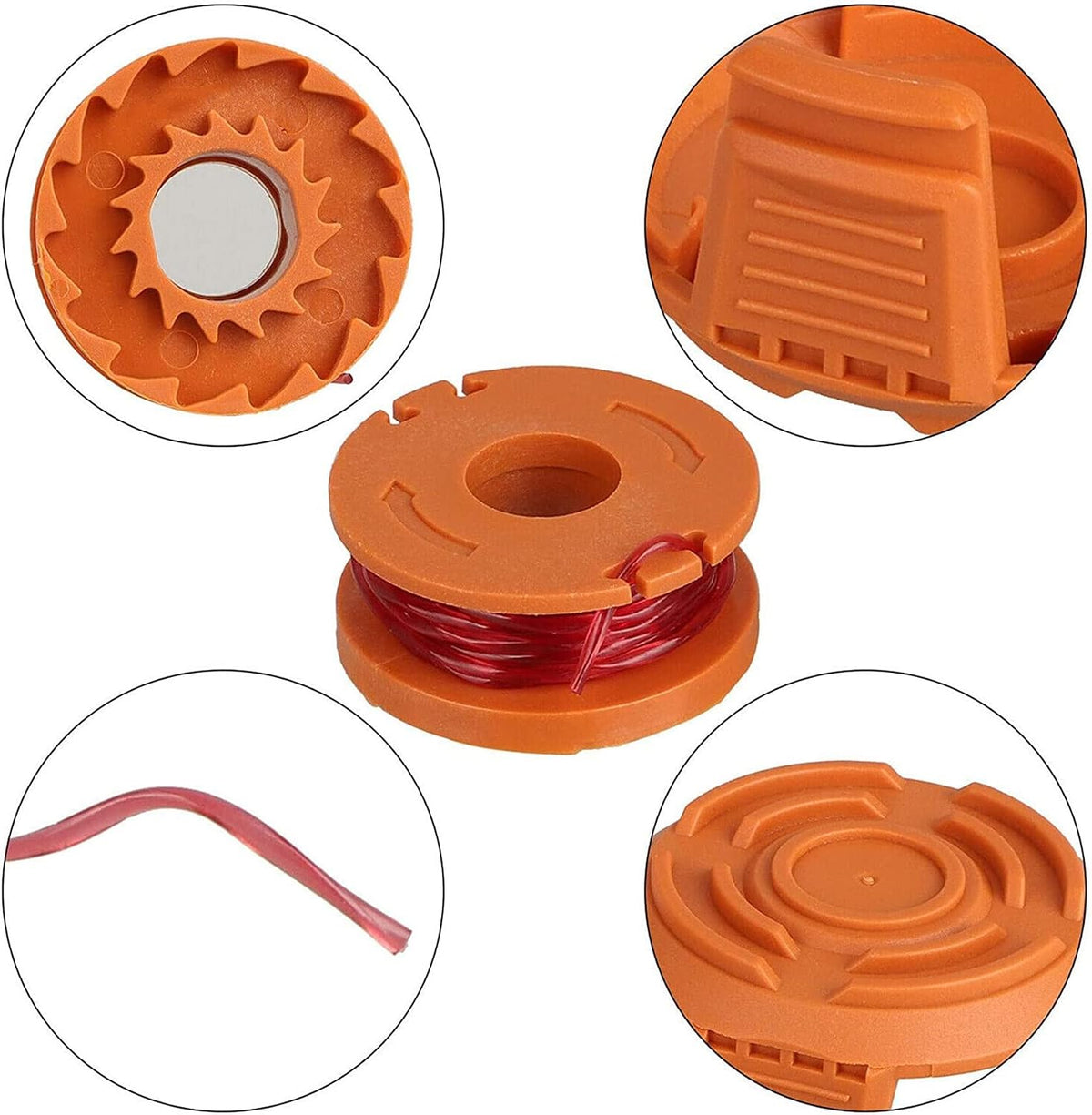 Replacement Trimmer Spools 3m 1.65mm for Worx WA0004 WA0010 12 Pack
