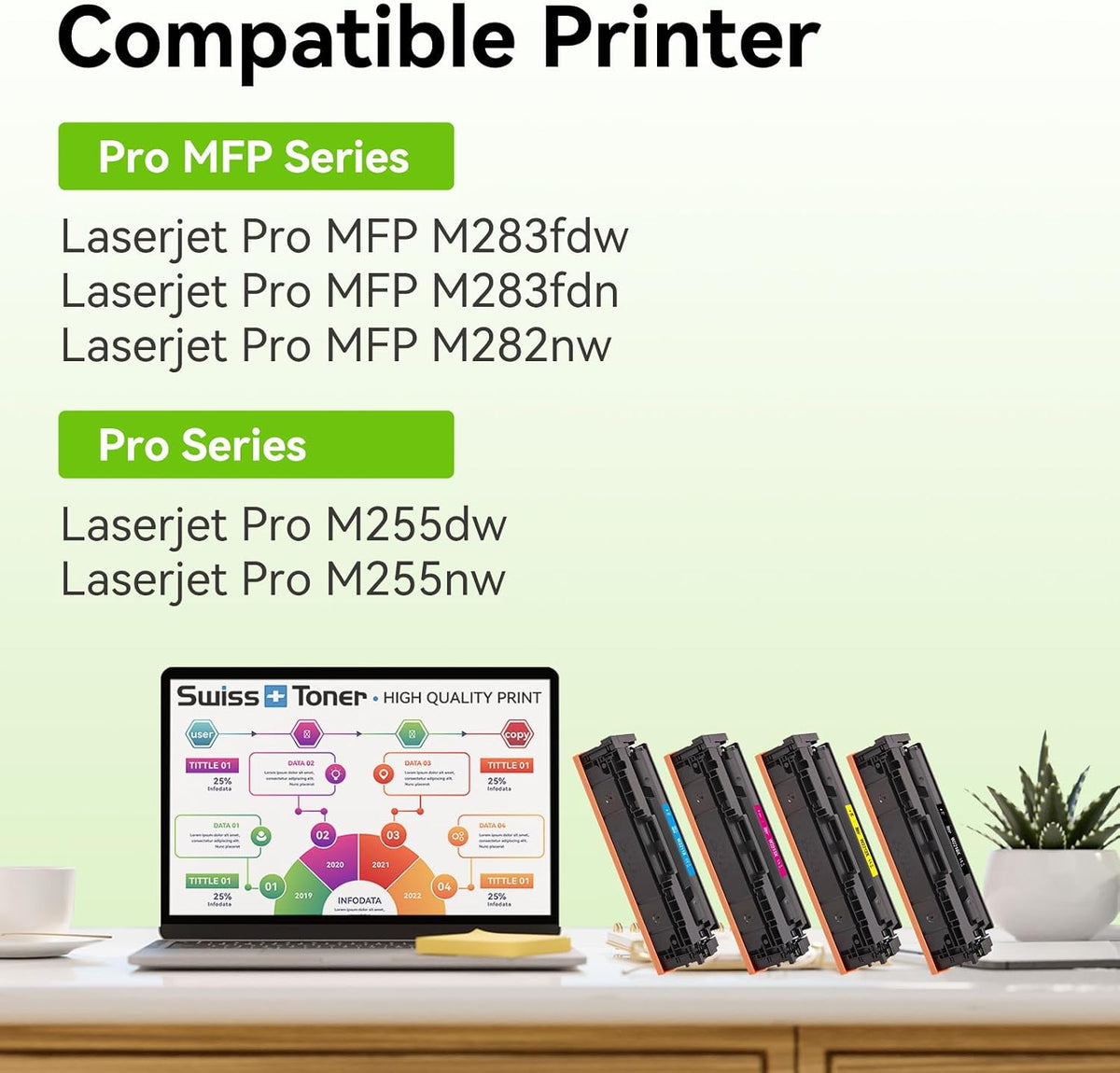Swiss Toner 207X Toner Compatible with HP Color LaserJet Pro M255dw M283fdw