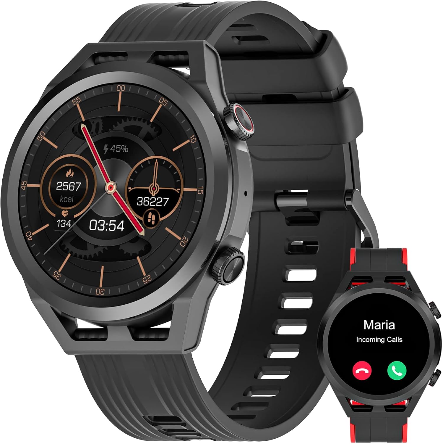 IOWODO R8Pro Waterproof Smartwatch with Call Answer, Music, 24 Sports