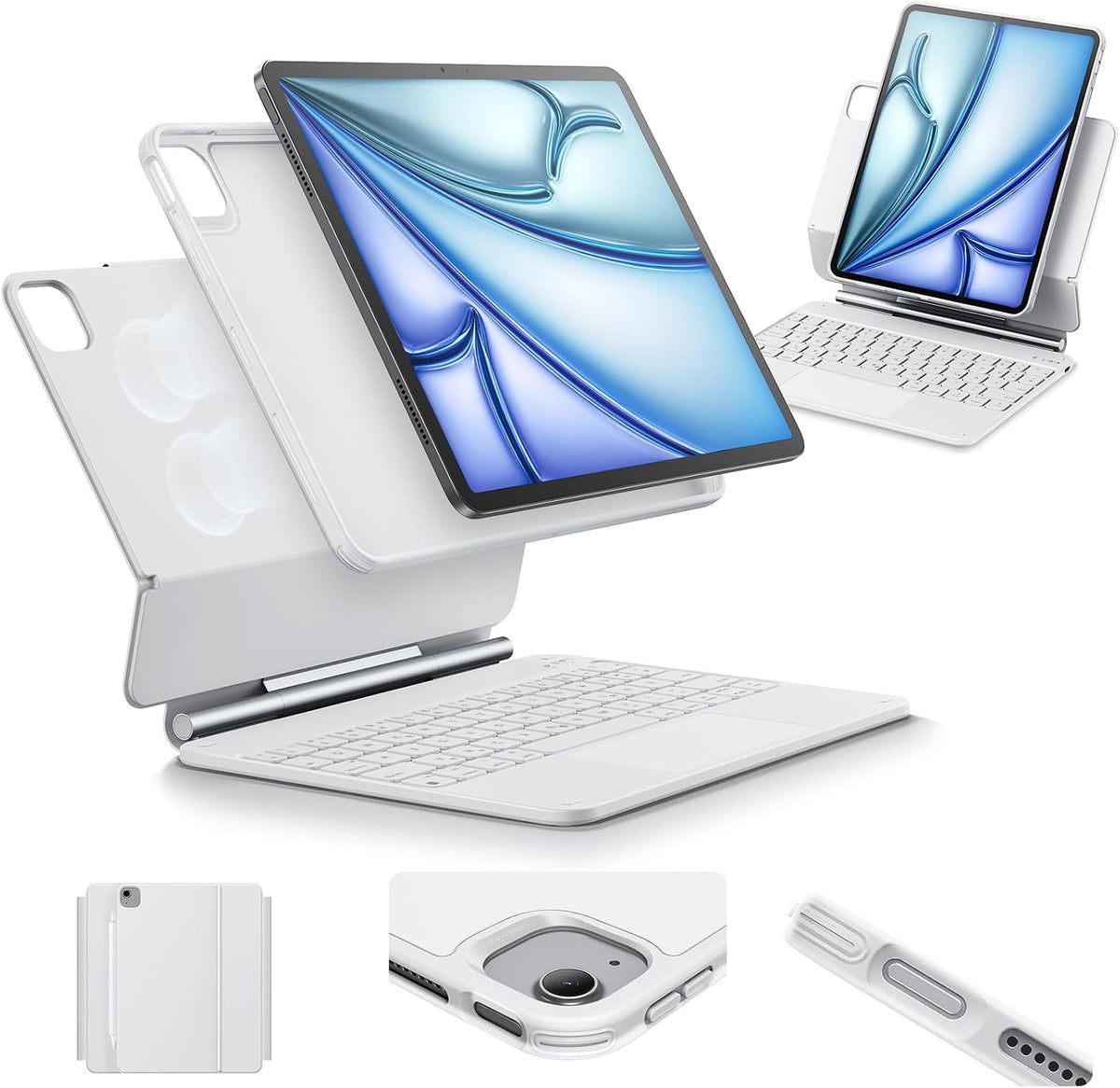 ESR Rebound Magnetic Keyboard Case for iPad Air 11-inch White