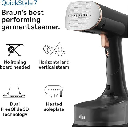 Braun QuickStyle 7 GS7077BK 1600W Vertical Steam Iron Dual FreeGlide - Gomix Brands Outlet