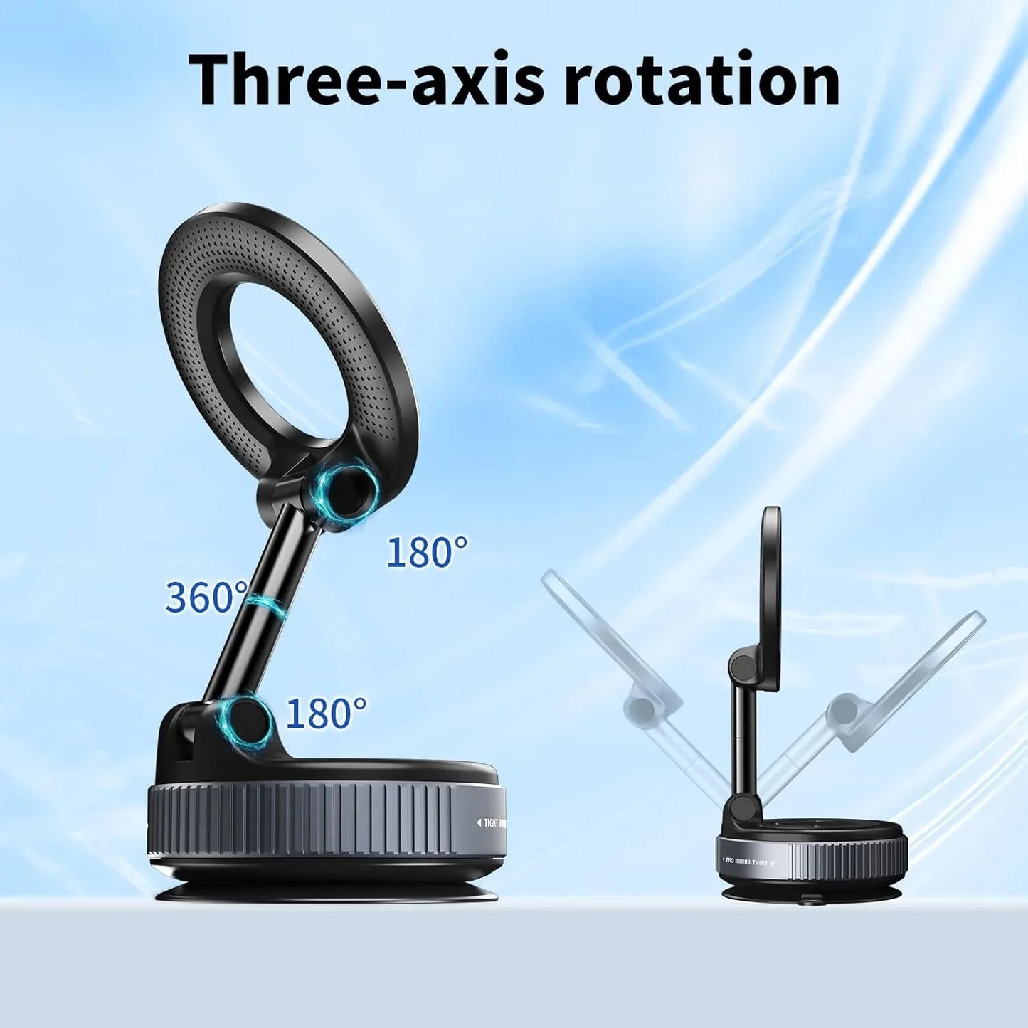 TONEOF 360° Rotatable Magnetic Car Phone Stand with Vacuum Suction - Gomix Brands Outlet