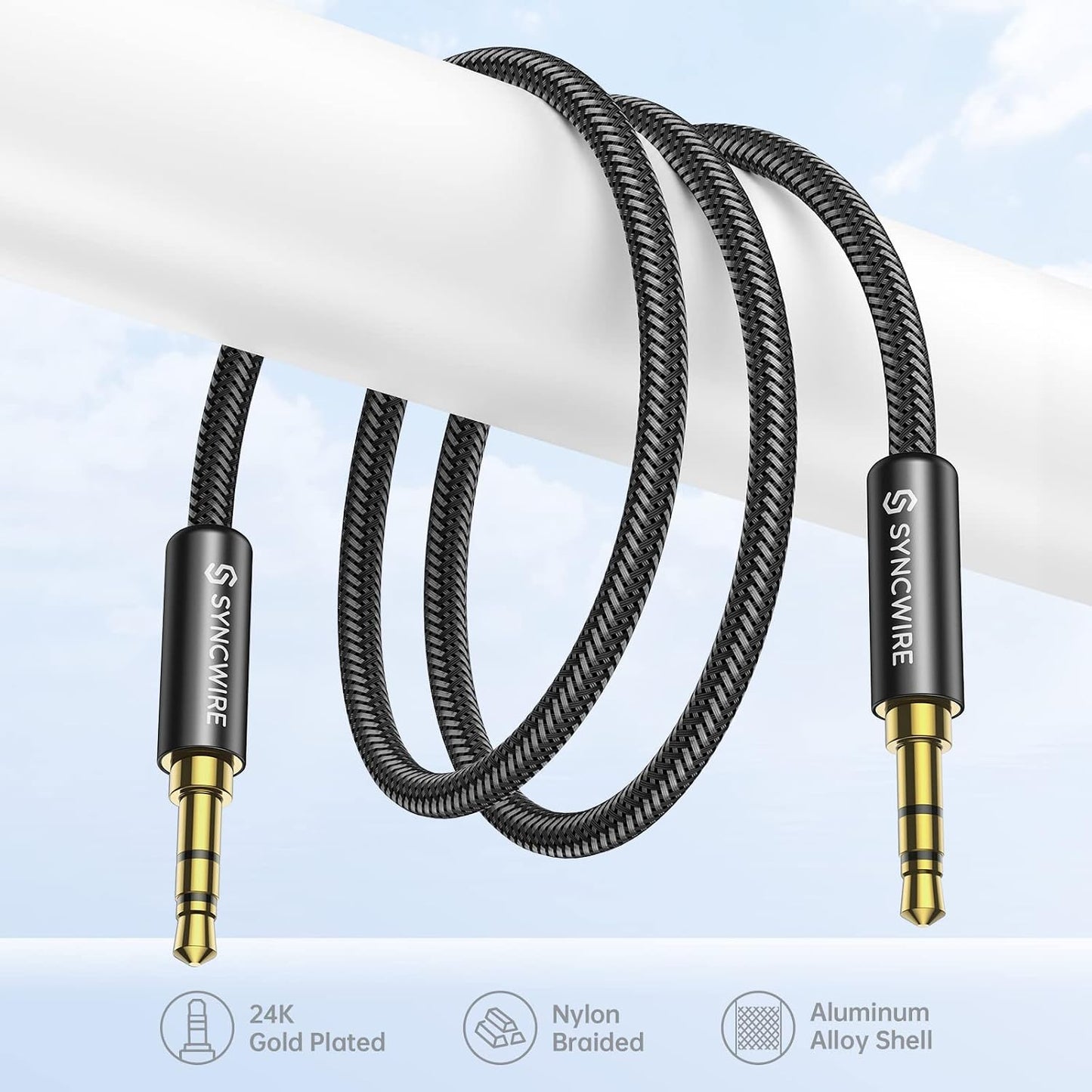 Syncwire SW-SC023 3.5mm Male to Male Nylon Braided Aux Cable