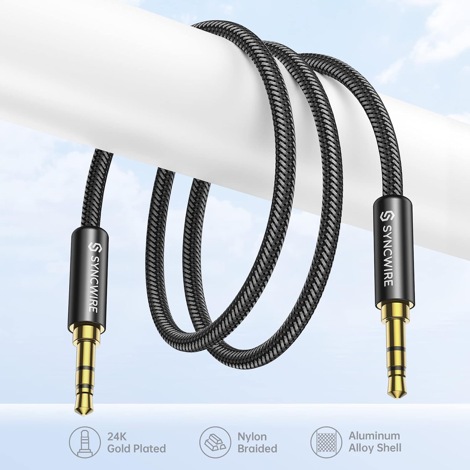 Syncwire SW-SC023 3.5mm Male to Male Nylon Braided Aux Cable