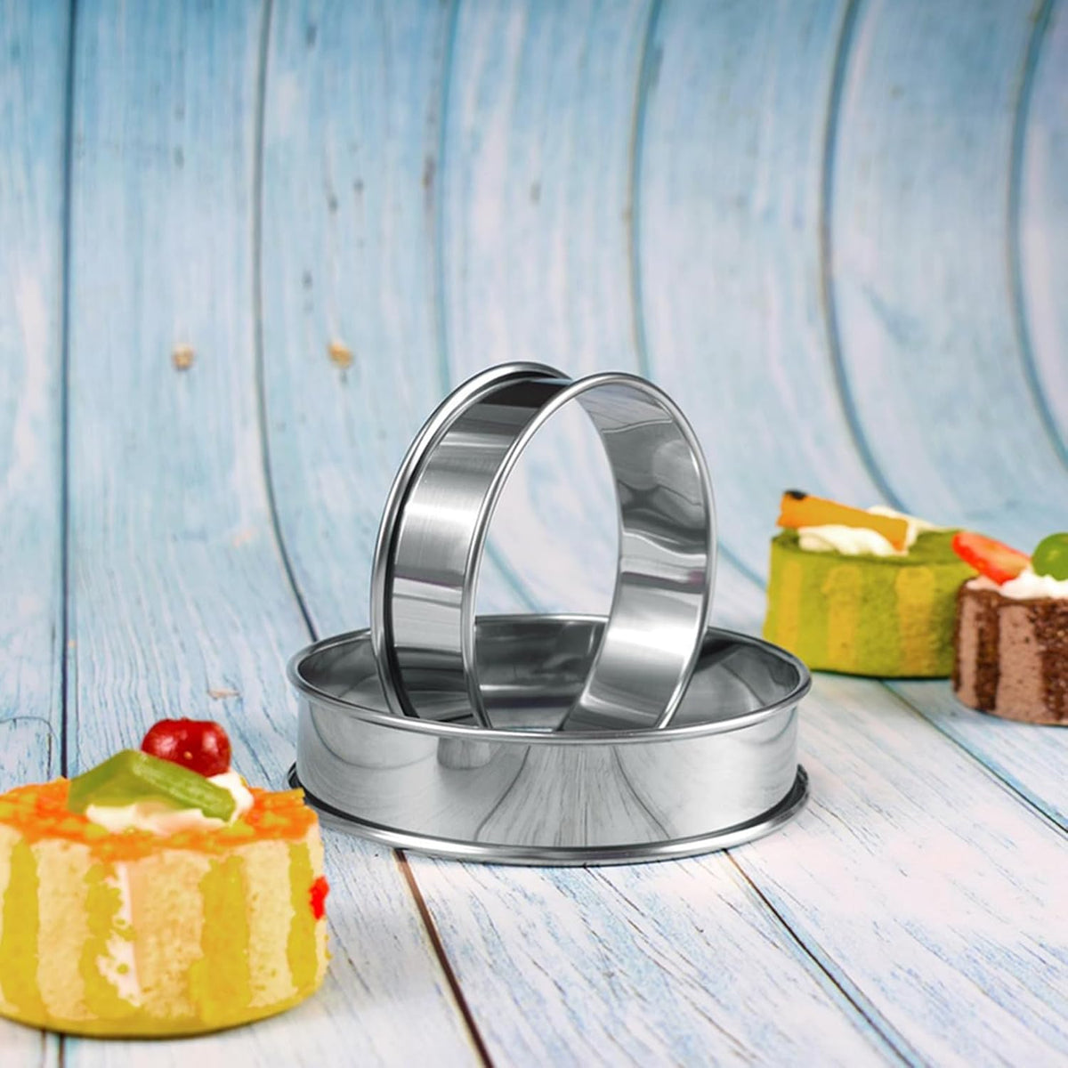 TRBIDRBO English Muffin Rings 6 Pack 10 cm Stainless Steel