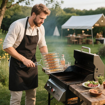 Ribber Folding Portable Fish Grilling Basket for Outdoor Grill