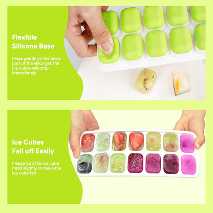 Silicone Ice Cube Tray Lid – 14 Cubes, 4 Pack