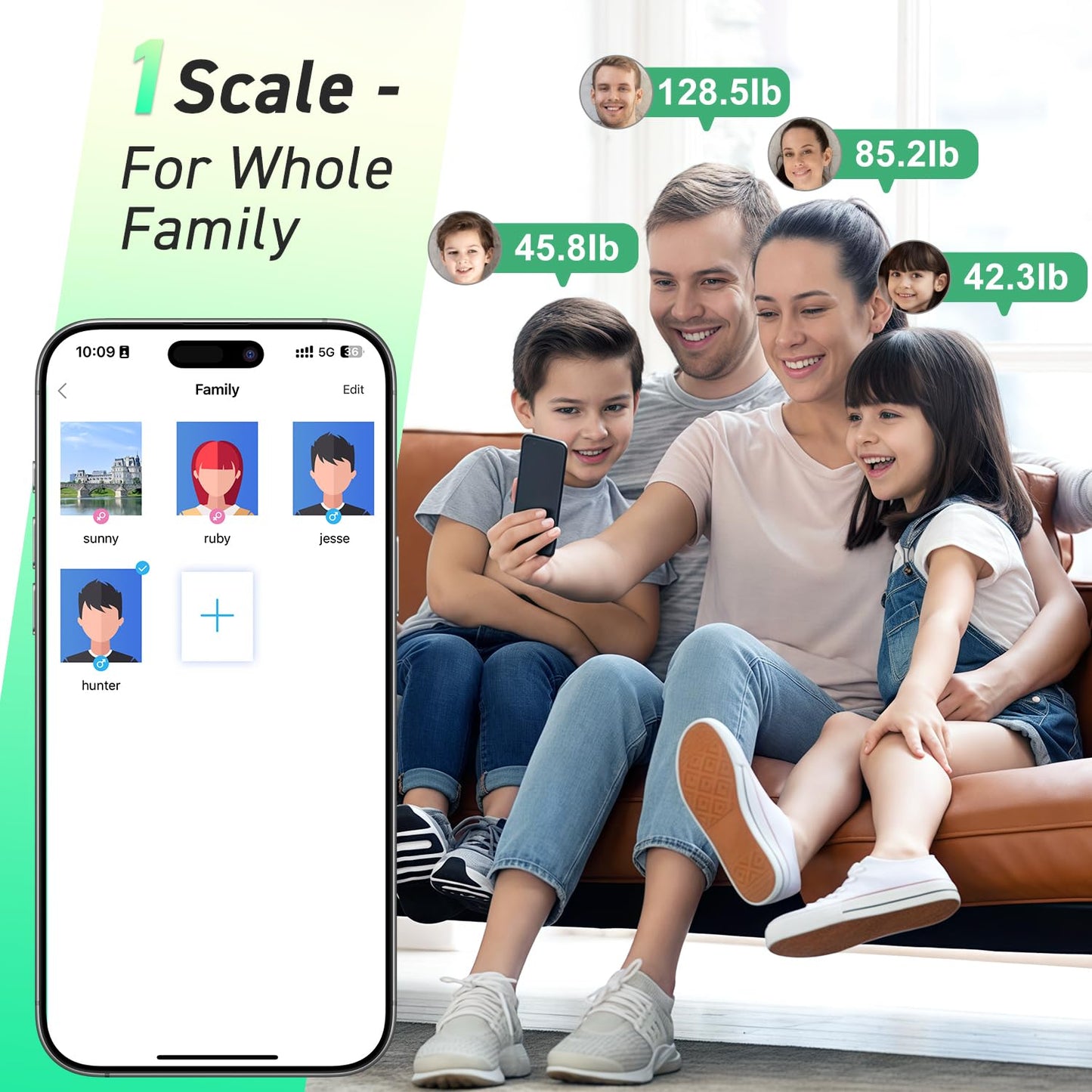 INSMART 400 lb Bluetooth Smart Scale with 17 Body Composition Metrics